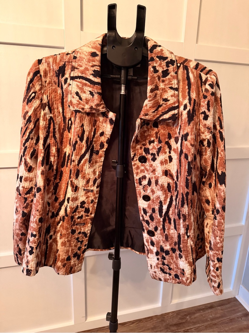 Vintage Requirements Animal Print Leopard Blazer Jacket Size L